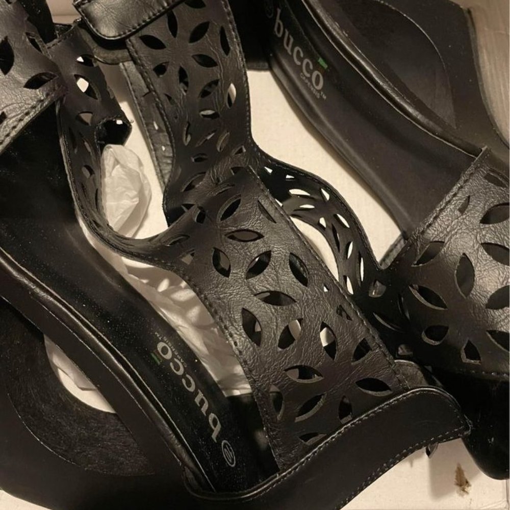 Black Wedge Sandal